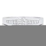 0.50 Carat (ctw) 14K White Gold Round & Princess Cut White Diamond Ladies Bridal Engagement Ring With Matching Band Set 1/2 CT