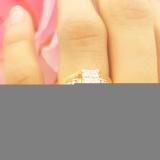 0.50 Carat (ctw) 14K Yellow Gold Round & Princess Cut White Diamond Ladies Bridal Engagement Ring With Matching Band Set 1/2 CT