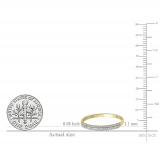 0.16 Carat (ctw) 10K Yellow Gold Round White Diamond Ladies Bridal Anniversary Wedding Band Stackable Ring