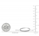 0.16 Carat (ctw) 14K White Gold Round White Diamond Ladies Bridal Anniversary Wedding Band Stackable Ring