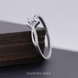 0.12 Carat (ctw) 10K White Gold Round Cut White Diamond Ladies Bypass Style Promise Ring