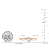 0.12 Carat (ctw) 18K Rose Gold Round Cut White Diamond Ladies Bypass Style Promise Ring
