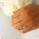 0.14 Carat (ctw) 10K White Gold Round Cut Diamond Ladies Dainty Anniversary Wedding Stackable Band