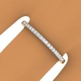 0.14 Carat (ctw) 10K Yellow Gold Round Cut Diamond Ladies Dainty Anniversary Wedding Stackable Band