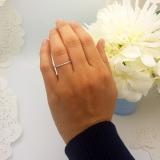 0.14 Carat (ctw) 14K White Gold Round Cut Diamond Ladies Dainty Anniversary Wedding Stackable Band