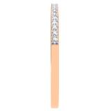 0.14 Carat (ctw) 18K Rose Gold Round Cut Diamond Ladies Dainty Anniversary Wedding Stackable Band
