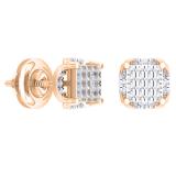 0.20 Carat (ctw) 14K Rose Gold Round Cut White Diamond Ladies Fashion Stud Earrings