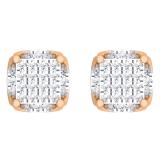 0.20 Carat (ctw) 14K Rose Gold Round Cut White Diamond Ladies Fashion Stud Earrings