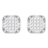 0.20 Carat (ctw) 14K White Gold Round Cut White Diamond Ladies Fashion Stud Earrings