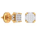 0.20 Carat (ctw) 14K Yellow Gold Round Cut White Diamond Ladies Fashion Stud Earrings