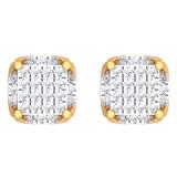 0.20 Carat (ctw) 14K Yellow Gold Round Cut White Diamond Ladies Fashion Stud Earrings