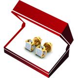 0.20 Carat (ctw) 14K Yellow Gold Round Cut White Diamond Ladies Fashion Stud Earrings