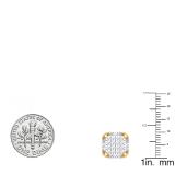 0.20 Carat (ctw) 14K Yellow Gold Round Cut White Diamond Ladies Fashion Stud Earrings