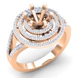 0.35 Carat (Ctw) 10K Rose Gold Round White Diamond Ladies Semi Mount Bridal Engagement Ring 1/3 CT (No Center Stone)