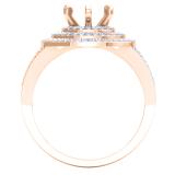 0.35 Carat (Ctw) 10K Rose Gold Round White Diamond Ladies Semi Mount Bridal Engagement Ring 1/3 CT (No Center Stone)