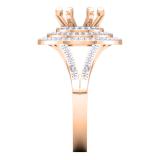 0.35 Carat (Ctw) 10K Rose Gold Round White Diamond Ladies Semi Mount Bridal Engagement Ring 1/3 CT (No Center Stone)
