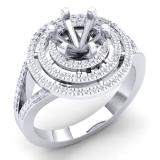0.35 Carat (Ctw) 10K White Gold Round White Diamond Ladies Semi Mount Bridal Engagement Ring 1/3 CT (No Center Stone)