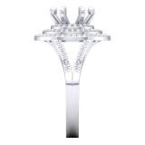 0.35 Carat (Ctw) 10K White Gold Round White Diamond Ladies Semi Mount Bridal Engagement Ring 1/3 CT (No Center Stone)