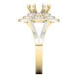 0.35 Carat (Ctw) 10K Yellow Gold Round White Diamond Ladies Semi Mount Bridal Engagement Ring 1/3 CT (No Center Stone)