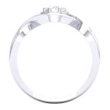 0.45 Carat (Ctw) 10K White Gold Round White Diamond Ladies Swirl Split Shank Halo Bridal Promise Engagement Ring 1/2 CT