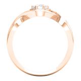 0.45 Carat (Ctw) 14K Rose Gold Round White Diamond Ladies Swirl Split Shank Halo Bridal Promise Engagement Ring 1/2 CT