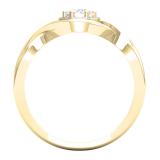 0.45 Carat (Ctw) 14K Yellow Gold Round White Diamond Ladies Swirl Split Shank Halo Bridal Promise Engagement Ring 1/2 CT