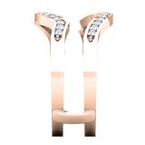 0.25 Carat (ctw) 10K Rose Gold Round White Diamond Ladies Anniversary Wedding Band Contour Enhancer Double Guard Ring 1/4 CT