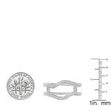 0.25 Carat (ctw) 10K White Gold Round White Diamond Ladies Anniversary Wedding Band Contour Enhancer Double Guard Ring 1/4 CT