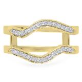 0.25 Carat (ctw) 10K Yellow Gold Round White Diamond Ladies Anniversary Wedding Band Contour Enhancer Double Guard Ring 1/4 CT