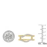 0.25 Carat (ctw) 10K Yellow Gold Round White Diamond Ladies Anniversary Wedding Band Contour Enhancer Double Guard Ring 1/4 CT
