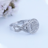 0.34 Carat (ctw) Sterling Silver Round White Diamond Ladies Micro Pave Engagement Ring 1/3 CT