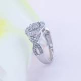 0.34 Carat (ctw) Sterling Silver Round White Diamond Ladies Micro Pave Engagement Ring 1/3 CT