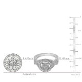 0.34 Carat (ctw) Sterling Silver Round White Diamond Ladies Micro Pave Engagement Ring 1/3 CT
