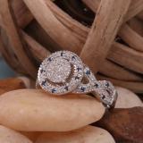 0.34 Carat (ctw) Sterling Silver Round Blue Sapphire & White Diamond Ladies Micro Pave Engagement Ring 1/3 CT