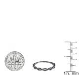 0.18 Carat (ctw) Black Rhodium Plated 10K White Gold Round Diamond Ladies Swirl Anniversary Wedding Band Stackable Ring 1/5 CT
