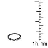 0.18 Carat (ctw) Black Rhodium Plated 10K White Gold Round Diamond Ladies Swirl Anniversary Wedding Band Stackable Ring 1/5 CT