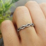 0.18 Carat (ctw) Black Rhodium Plated 10K White Gold Round Diamond Ladies Swirl Anniversary Wedding Band Stackable Ring 1/5 CT