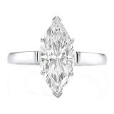 IGI CERTIFIED 1.14 Carat (ctw) 14K White Gold Real Marquise Cut White Diamond Ladies Engagement Solitaire Ring