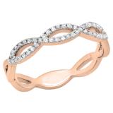 0.20 Carat (ctw) 14K Rose Gold Round Diamond Ladies Infinity Crossover Swirl Wedding Band