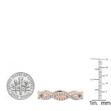 0.20 Carat (ctw) 14K Rose Gold Round Diamond Ladies Infinity Crossover Swirl Wedding Band