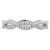 0.20 Carat (ctw) 14K White Gold Round Diamond Ladies Infinity Crossover Swirl Wedding Band