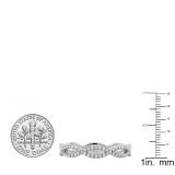 0.20 Carat (ctw) 14K White Gold Round Diamond Ladies Infinity Crossover Swirl Wedding Band
