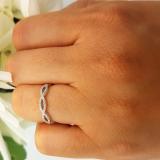 0.20 Carat (ctw) Sterling Silver Round Cut Diamond Ladies Infinity Crossover Swirl Wedding Band Anniversary Ring
