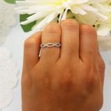 0.20 Carat (ctw) Sterling Silver Round Cut Diamond Ladies Infinity Crossover Swirl Wedding Band Anniversary Ring