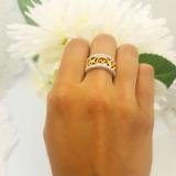0.20 Carat (ctw) Sterling Silver Round Cut White Diamond Fancy Wedding Band Anniversary Two Tone Ring