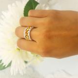 0.20 Carat (ctw) Sterling Silver Round Cut White Diamond Fancy Wedding Band Anniversary Two Tone Ring