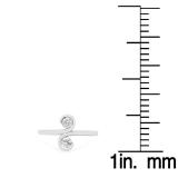 0.50 Carat (ctw) 18K White Gold Round White Diamond Ladies Two Stone Bypass Style Cocktail Right Hand Ring 1/2 CT