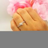0.50 Carat (ctw) 10K White Gold Round White Diamond Ladies Two Stone Bypass Style Bridal Engagement Ring 1/2 CT