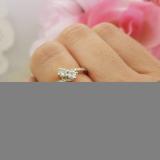 0.50 Carat (ctw) 10K Yellow Gold Round White Diamond Ladies Two Stone Bypass Style Bridal Engagement Ring 1/2 CT