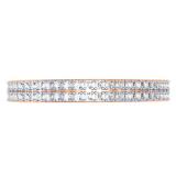 0.22 Carat (ctw) 10K Rose Gold Round White Diamond Ladies Double Row Anniversary Wedding Band 1/5 CT